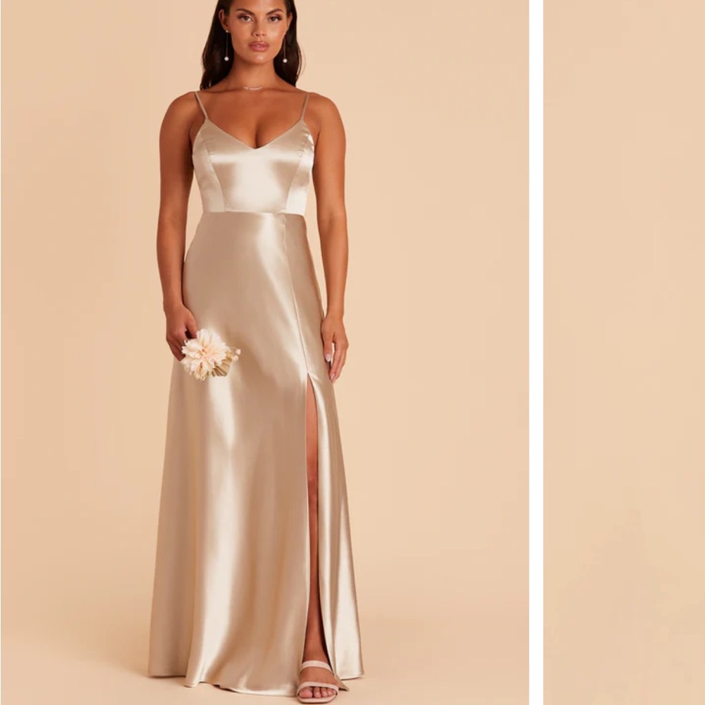 Birdy Grey Matte Satin Neutral Champagne Jay Dress
